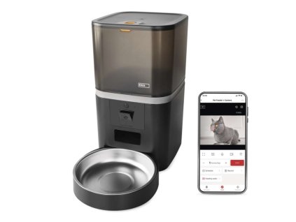 GoSmart dávkovač krmiva Pet Care s kamerou, 6 l, černý, Wi-Fi