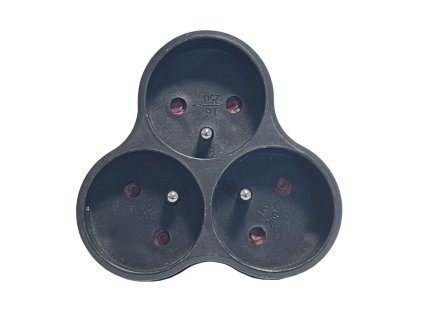 Konnoc DX-R3T rozbočka (3x kulatá zásuvka) černá