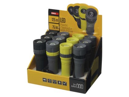 LED ruční svítilna P4703, 75 lm, 3× AAA, fokus, 12 ks, display box