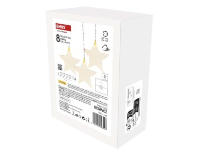 LED vánoční závěs – hvězdy, 45x84 cm, venkovní i vnitřní, teplá bílá