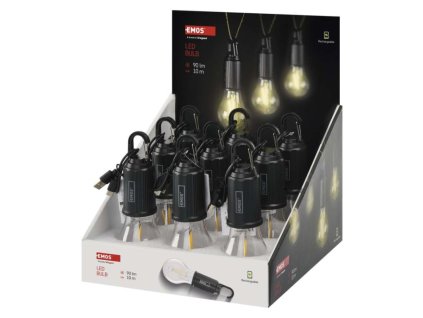 LED žárovka s USB napájením, 9 ks, display box