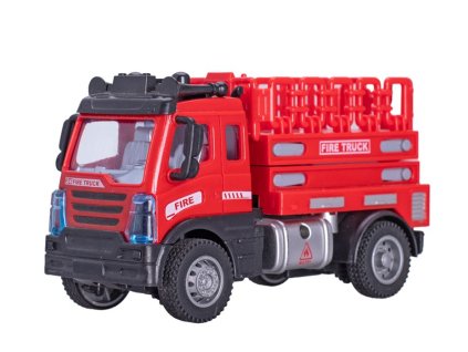 Mikro auto hasičské FIRE II plast 13cm na zpětný chod