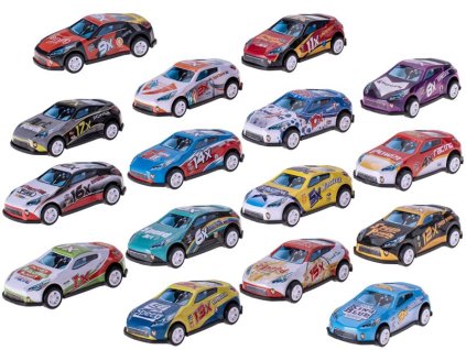 Mikro auto závodní Metal Racing 6,5cm kov na zpětný chod