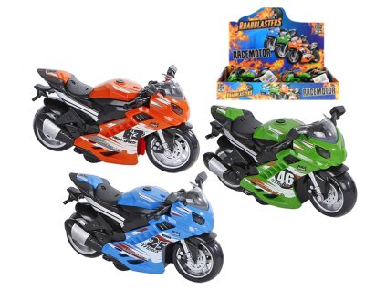 Mikro motorka silniční Roadblasters 14,5cm plast se zvukem a světlem na setrvačník