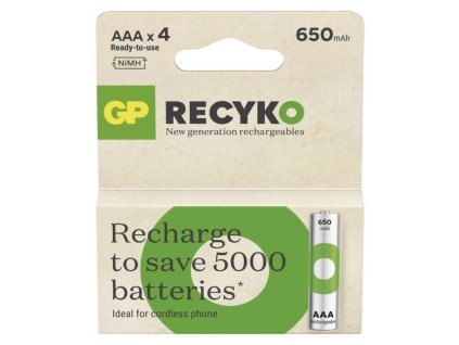 Nabíjecí baterie GP ReCyko 650 mAh AAA (HR03), 4 ks