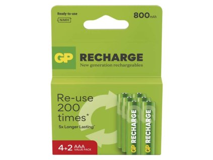 Nabíjecí baterie GP Recharge 800 AAA (HR03) 6 ks