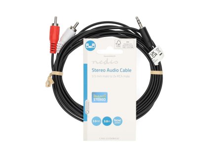Nedis CAGL22200BK30 Jack 3,5mm - 2 x Cinch 3m