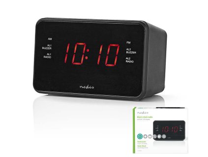 Nedis CLAR002BK digitální radiobudík černá