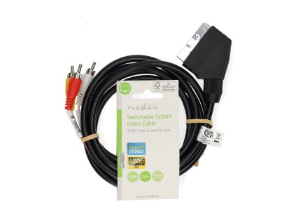 Nedis CVGL31130BK20 přepínací Scart - 3 x Cinch 2m