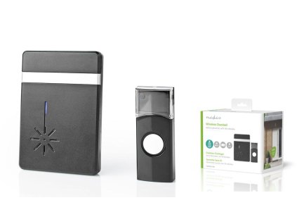 Nedis DOORB212BK bezdrátový zvonek,2xAA ČERNÁ