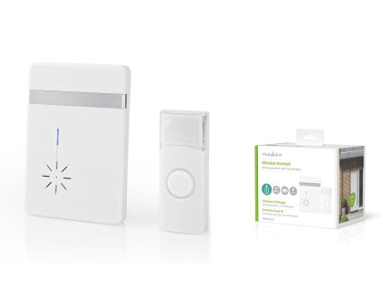 Nedis DOORB212WT bezdrátový zvonek,2xAA BÍLÁ