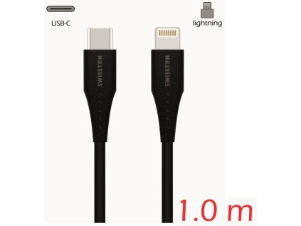 SWISSTEN kabel USB-C Lightning 1m 3A černá (vhodné do aut)