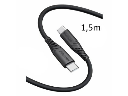 SWISSTEN kabel USB-C USB-C silikonový 1,5m 3A 60W černá