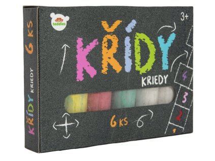 Teddies křídy barevné chodníkové 6ks v krabičce