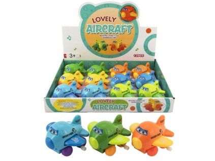 Teddies letadlo s očima mávající křídla na klíček plast 8cm