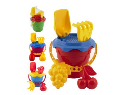 Teddies sada na písek kbelík se sítkem 15x13cm v síťce