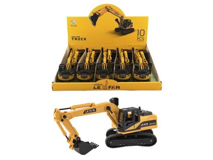 Teddies stavebni stroj bagr pásový plast 18cm na volný chod