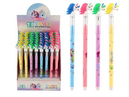 Teddies tužka obyčejná jednorožec plast s vyměnitelnými hroty