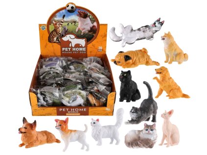Teddies zvířátka kočky psi plast 5-8cm mix druhů (Pet Home)