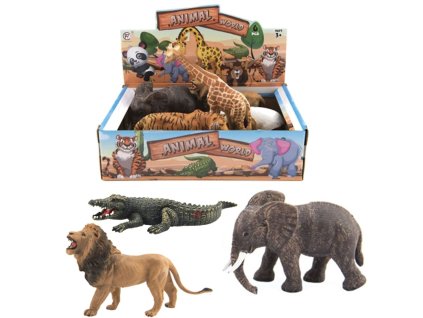 Teddies zvířátka safari ZOO plast 11-17cm mix druhů