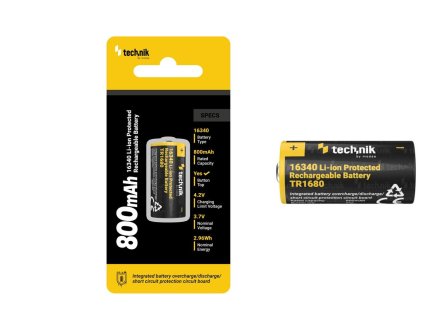 Technik TR1680 baterie 16340 Li-ion 800mAh 3,7V (RCR123)