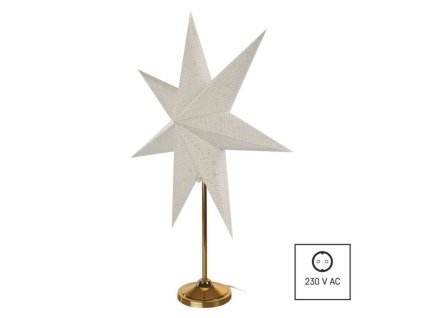Vánoční hvězda papírová se zlatým stojánkem, 45 cm, vnitřní