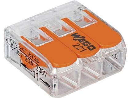 WAGO 221-413 svorka FLEXI s páčkou    3x 0,2 -4mm - 50ks