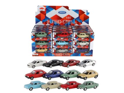 Welly ŠKODA auto oficiální model Favorit, 100, Octavia 1:60 kov 7,5cm na volný chod mix