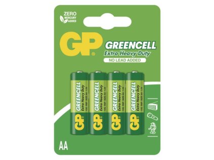 Zinková baterie GP Greencell AA (R6), 4 ks