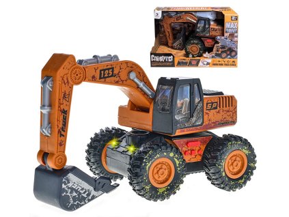 Mikro bagr stavební Construct 25cm plast se světlem a zvukem na setrvačník