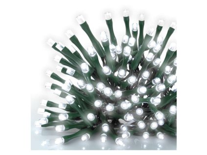 LED vánoční řetěz, 50 m, venkovní i vnitřní, studená bílá, programy, časovač