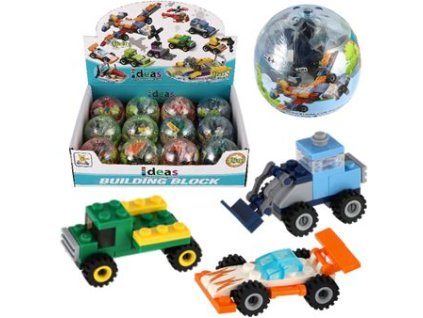Teddies stavebnice dopravní prostředek plast 6cm mix druhů v kouli