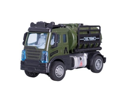 Mikro auto vojenská cisterna MILITARY plast 13cm na zpětný chod