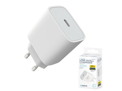Platinet PLCPD20W adaptér 230V 20W POWER DELIVERY 3.0 1xUSB-C bílá