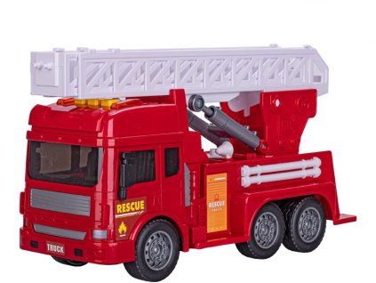 Mikro Wantai Kids auto hasiči žebřík Friction Power plast 28cm se světlem a zvukem na setrvačník