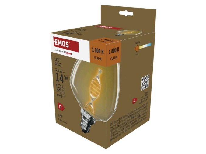 LED žárovka DECO S123 / E27 / 3,5 W (14 W) / 130 lm / flame