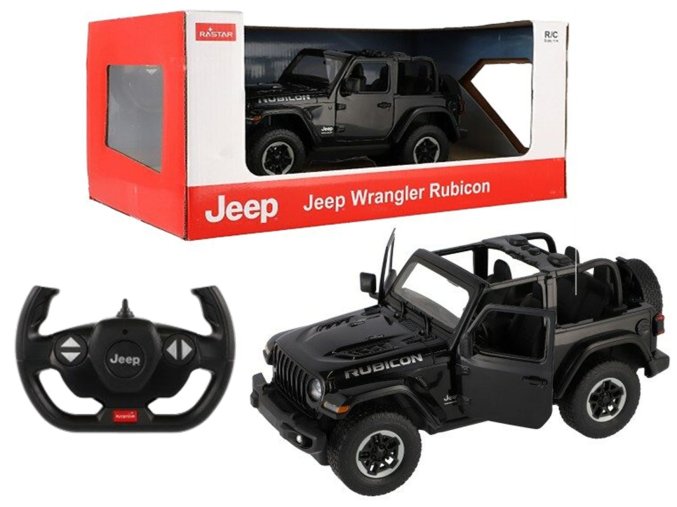 Teddies auto RC Jeep Wrangler Rubicon plast 29cm na baterie dálkové ovládání
