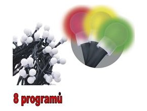 EMOS-ZY1453 80LED 8m vánoční řetěz kuličky, barevná 8 programů