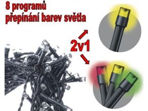 EMOS-ZY2013 100LED  10m řetez 2v1 teplá a barevná