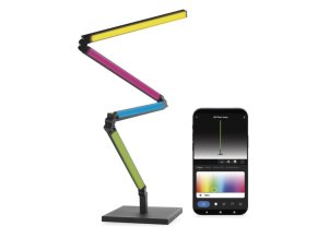GoSmart LED stojací lampa, černá, 175 cm, teplá bílá / RGBIC WiFi