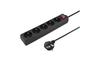 Konnoc DX-5FS 3m pětizásuvka s vypínačem ČERNÁ