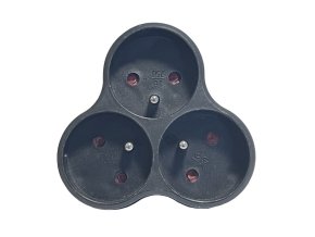 Konnoc DX-R3T rozbočka (3x kulatá zásuvka) černá