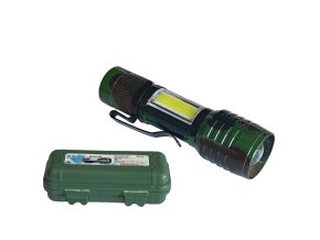 Konnoc S-601 USB nabíjecí svítilna 3W CREE + 3W COB ZOOM maskovací