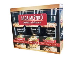 Kulinář prázdná dárková krabička pro 3 ks mlýnků (74)