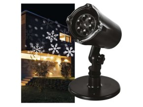 LED dekorativní projektor – vločky, venkovní i vnitřní, studená bílá