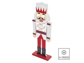 LED dřevěný louskáček, 29 cm, 1× CR2032, vnitřní, teplá bílá