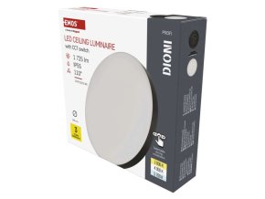 LED přisazené svítidlo DIONI kruhové, černé, 15W, se změnou CCT