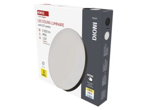 LED přisazené svítidlo DIONI kruhové, černé, 32W, se změnou CCT