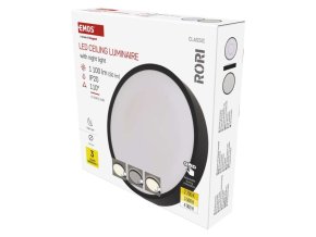 LED přisazené svítidlo RORI kruhové, černé, 17W, se změnou CCT