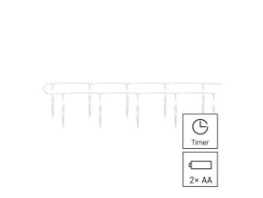 EMOS DCGC01 10 LED rampouchy 1,35m 2xAA studená bílá (ZY2164)